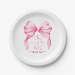 Assiettes En Carton Rose Pâle Nœud Elle Attache le Nœud Réception de M