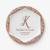 Assiettes En Carton Rose Parties scintillant or Confetti Glam Mariage  (Devant)