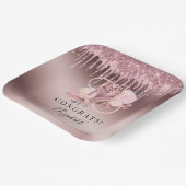 Assiettes En Carton Rose Parties scintillant or  retraite surprise (Angulaire)