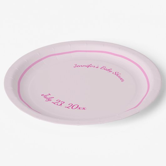 Assiettes En Carton Rose personnalisé (Angle)