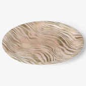 Assiettes En Carton Rose rose Blush Gold Zebra Poster de animal    (Angle)