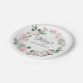 Assiettes En Carton Rose rose Eucalyptus 100E Plaque Papier Anniversai (Angle)