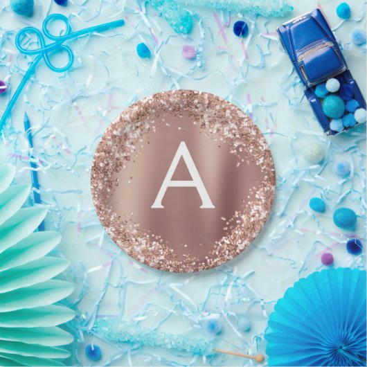 Assiettes En Carton Rose Rose Gold Parties scintillant et étincelle Mo (Fête)