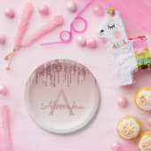Assiettes En Carton Rose Rose Gold Parties scintillant et étincelle Mo (Fête)
