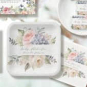 Assiettes En Carton Rose Rose Jardin Doux Papillon Bébé Fille Douche