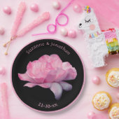 Assiettes En Carton Rose rose Personnalisé Mariage Mariée (Fête)