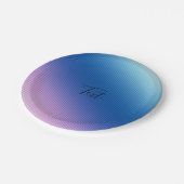 Assiettes En Carton Rose, rose, rayures, ombre, dégradé rose (Angle)