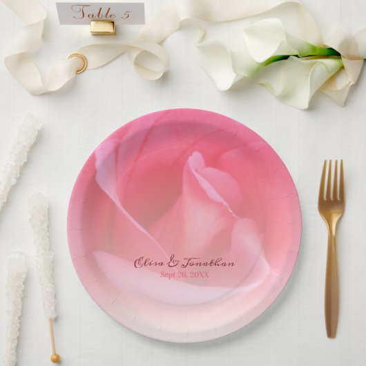 Assiettes En Carton Rose rose rose (Mariage)