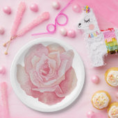 Assiettes En Carton Rose rose rose rose délicate illustrée à la main (Fête)