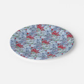 Assiettes En Carton Rose rouge Bleu Blancs (Angle)