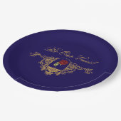 Assiettes En Carton Rose rouge de beauté (Angle)