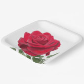 Assiettes En Carton Rose rouge - peinte à la main (Angulaire)