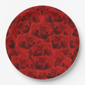 Assiettes En Carton Rose rouge romantique (Devant)