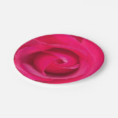 Assiettes En Carton Rose rouge romantique (Angle)