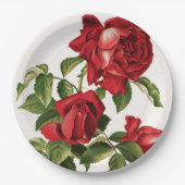 Assiettes En Carton rose rouge vintage (Devant)