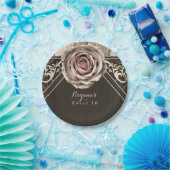 Assiettes En Carton Rose rustique Élégant de bois clair Diamant Party (Fête)