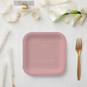 Assiettes En Carton Rose Sérénité Minimaliste