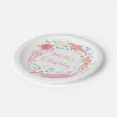 Assiettes En Carton Rose Sous La Mer Anniversaire (Angle)