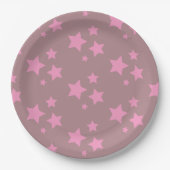 Assiettes En Carton Rose Stars Design moderne Enfants Baby Circus Part (Devant)