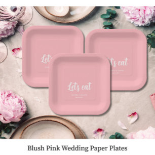 Assiettes En Carton Rose Tendre Let's eat Mariage