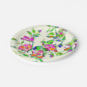 Assiettes En Carton Rose Vintage (Angle)