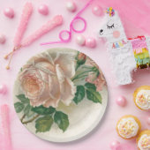 Assiettes En Carton Rose vintage de rose (Fête)