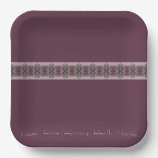 Assiettes En Carton Rose Violet Et Carré Vert