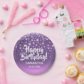 Assiettes En Carton Rose violet rose parties scintillant Joyeux diaman (Fête)