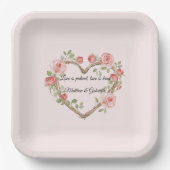 Assiettes En Carton Rosée Noire Romantique Rose Rose Rose Mariage du c (Recto)