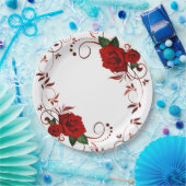 Assiettes En Carton Roses (Fête)