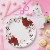 Assiettes En Carton Roses (Fête)
