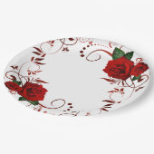 Assiettes En Carton Roses (Angle)