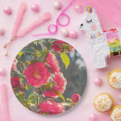Assiettes En Carton Roses  (Fête)