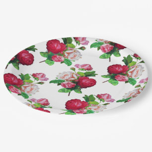 Assiettes En Carton Roses à profusion
