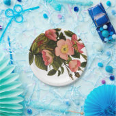 Assiettes En Carton Roses Anciennes Belles Fleurs Botaniques Roses (Fête)