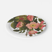 Assiettes En Carton Roses Anciennes Belles Fleurs Botaniques Roses (Angle)