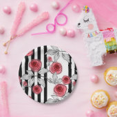 Assiettes En Carton Roses aquarelle (Fête)