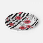 Assiettes En Carton Roses aquarelle (Angle)