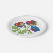 Assiettes En Carton Roses arc-en-ciel (Angle)