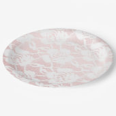 Assiettes En Carton Roses blanches romantiques Pink Ombre Mariage (Angle)