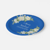 Assiettes En Carton Roses Bleues et Blanches Cobalt 7" (Angle)