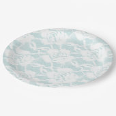 Assiettes En Carton Roses de dentelle blanche à la menthe (Angle)