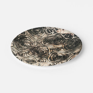 Assiettes En Carton Roses de Glamour Or Bronze Rustique Floral Glam