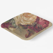 Assiettes En Carton Roses de Noël victorien (Angulaire)