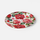 Assiettes En Carton Roses et coeurs (Angle)