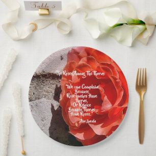 Assiettes En Carton Roses parmi les Thorns Abe Lincoln 9 pouces