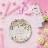 Assiettes En Carton Roses pastel rose pâle (Fête)