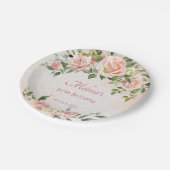 Assiettes En Carton Roses pastel rose pâle (Angle)