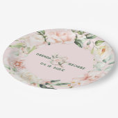 Assiettes En Carton Roses rose pastel aquarelles wire (Angle)