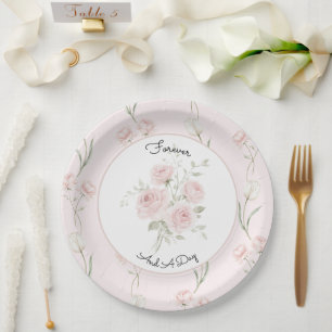 Assiettes En Carton Roses Roses Blanches Tulipes Mariage